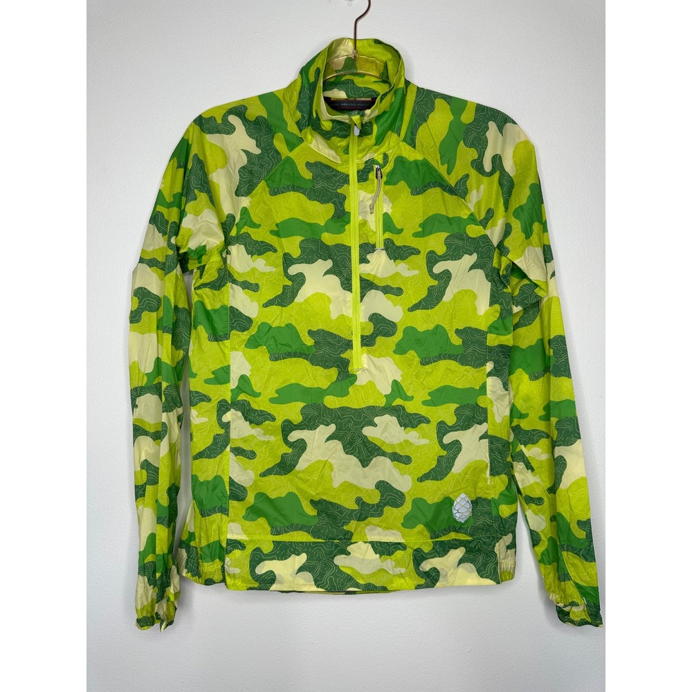Stio Second Light Pullover Jacket Womens Small Green Camo 1409 Packable Outdoor